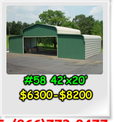 #58 42’x20’ $6300-$8200