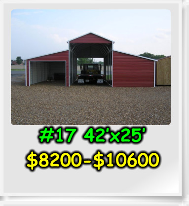 #17 42’x25’ $8200-$10600