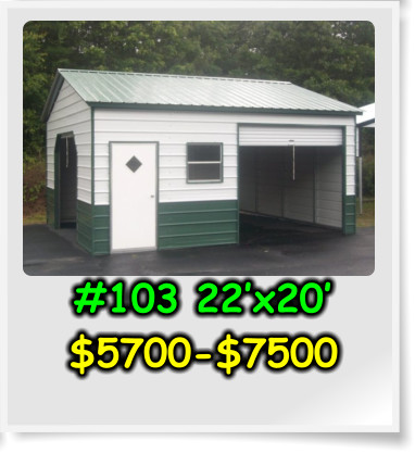 #103 22’x20’ $5700-$7500